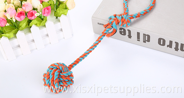 wholesale rope ball with handle for interactive toys for dog